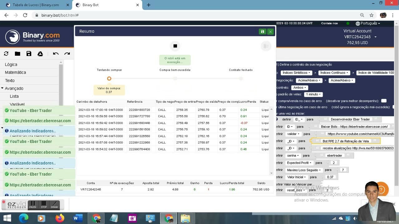 ATUALIZACÃO GRATIS Novo ROBO de Retração de Vela, Binary Deriv bot