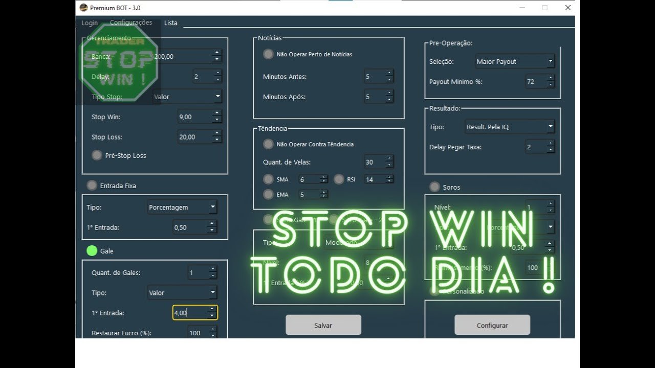 2021 MELHOR CONFIGURAÇÃO ROBO PREMIUM 3.0 ATUALIZADO BOT TRADER OPCÕES BINARIAS IQ OPTION