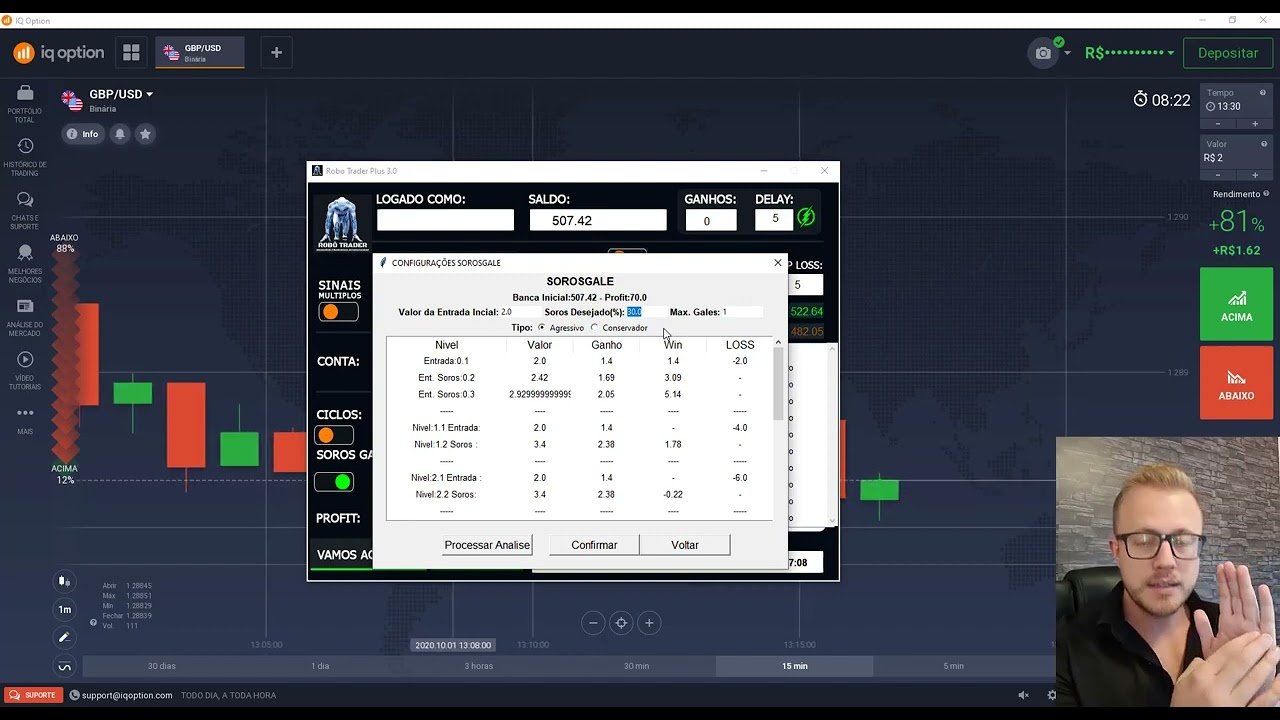 SOROSGALE NOVAS FUNÇÕES! – ATUALIZAÇÃO DO ROBO TRADER PLUS IQ OPTION  🚀