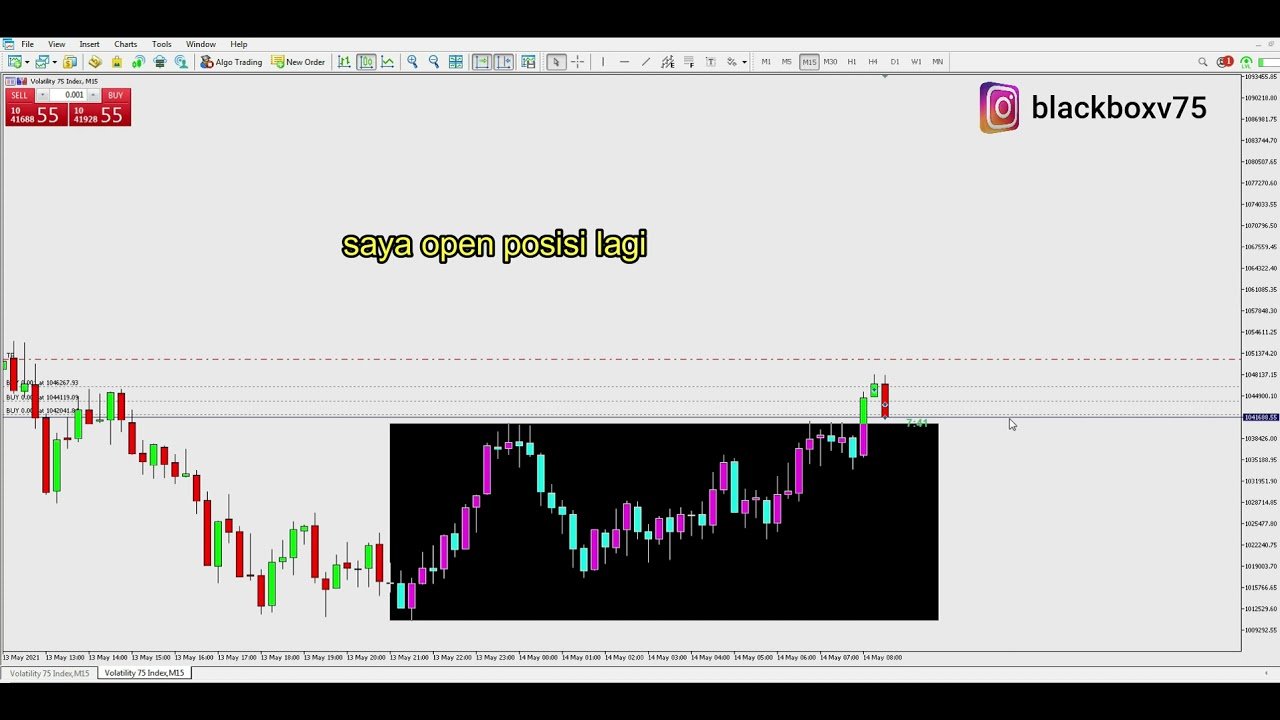 volatility 75 Black Box strategi Deriv MT5 14-05-2021