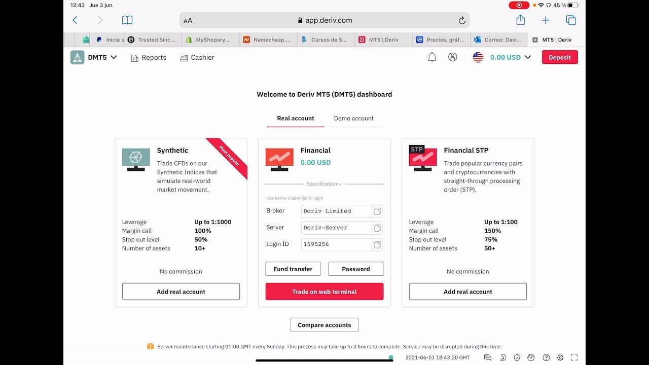 Cómo depositar en deriv
