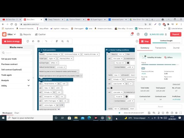 D bot  deriv bots  binary bot 2021 Never loss Deriv Bot 90%