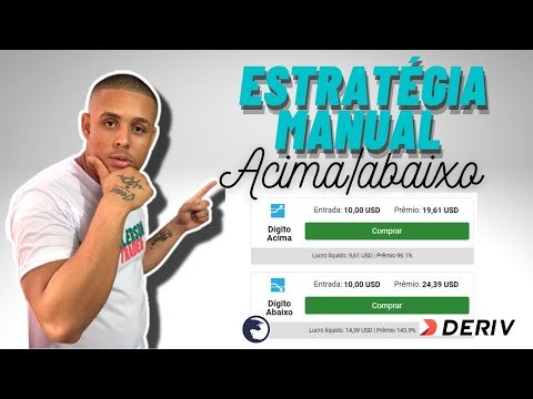 ESTRATÉGIA MANUAL BINARY/DERIV, ACIMA/ABAIXO PARA BANCA BAIXA.