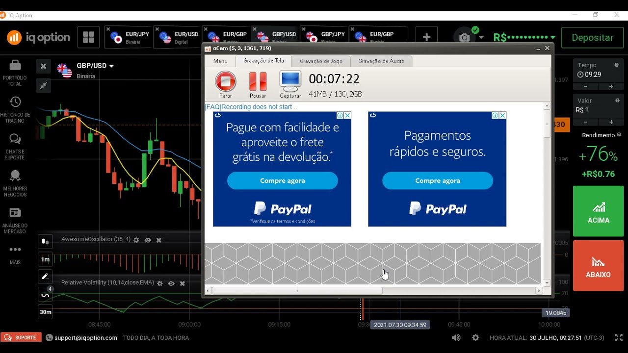 IQ OPTION – Estratégia TE Oficial Meu Operacional em Conta Real – Trader Estratégico #1