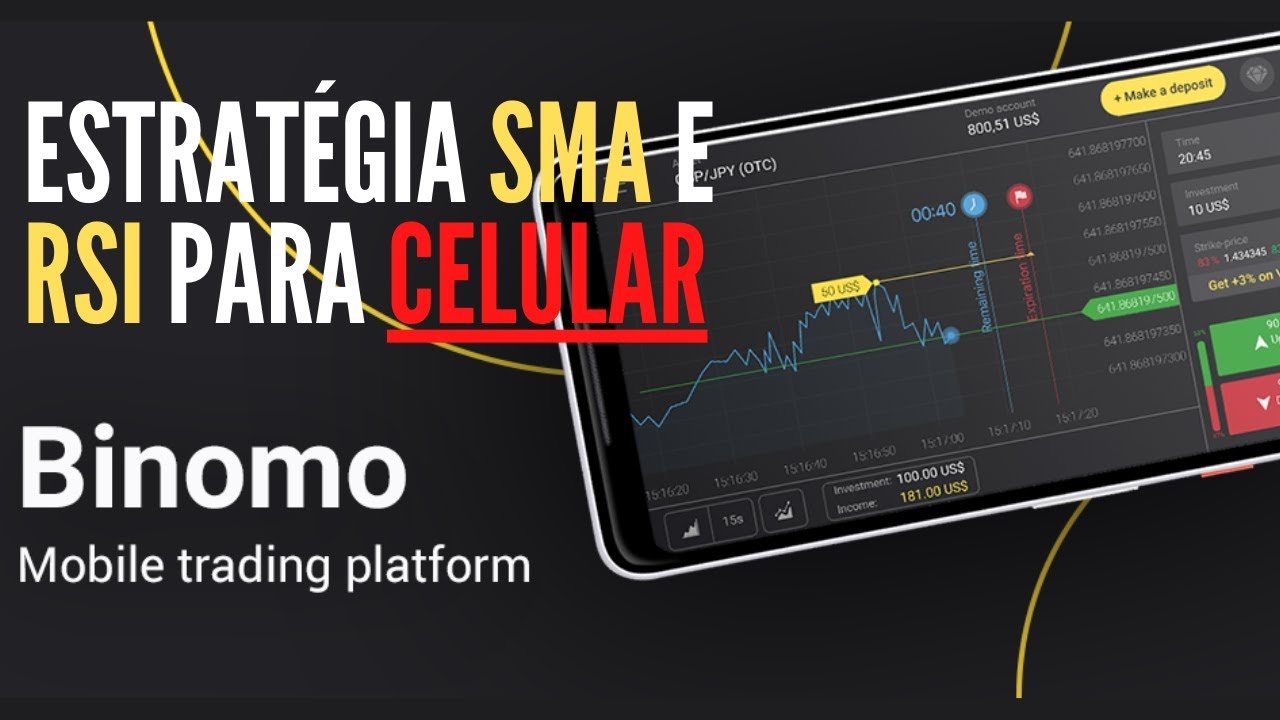 Binomo – estratégia SMA e RSI para celular