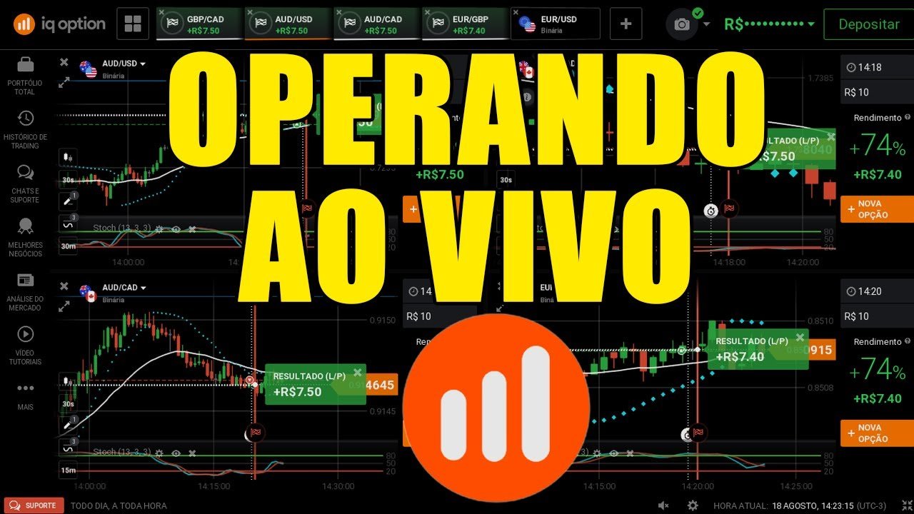 IQ OPTION operando OPÇÕES BINÁRIAS na IQ OPTION ao VIVO SEM GALE