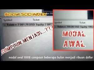 trading modal 100$ pair BOOM 500 INDEX DERIV VOLLATILITY 75 INDEX