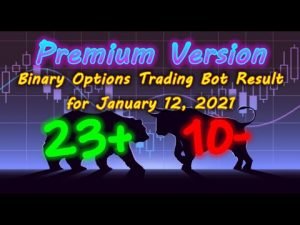 Binary Options Bot Trading Report for January 12, 2021 (23+ 10-) | Premium Version