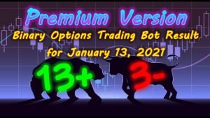 Binary Options Bot Trading Report for January 13, 2021 (13+ 3-) | Premium Version