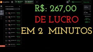 IQ OPTION – R$: 267,00 DE LUCRO EM 2 MINUTOS COM ESSA ESTRATÉGIA