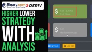 Higher / Lower strategy with Analysis for Beginners  | Binary.com | Deriv.com Auto Trading Bot