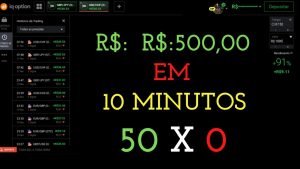 IQ OPTION –  R$:500,00 EM 10 MINUTOS APLICANDO ESSA ESTRATÉGIA