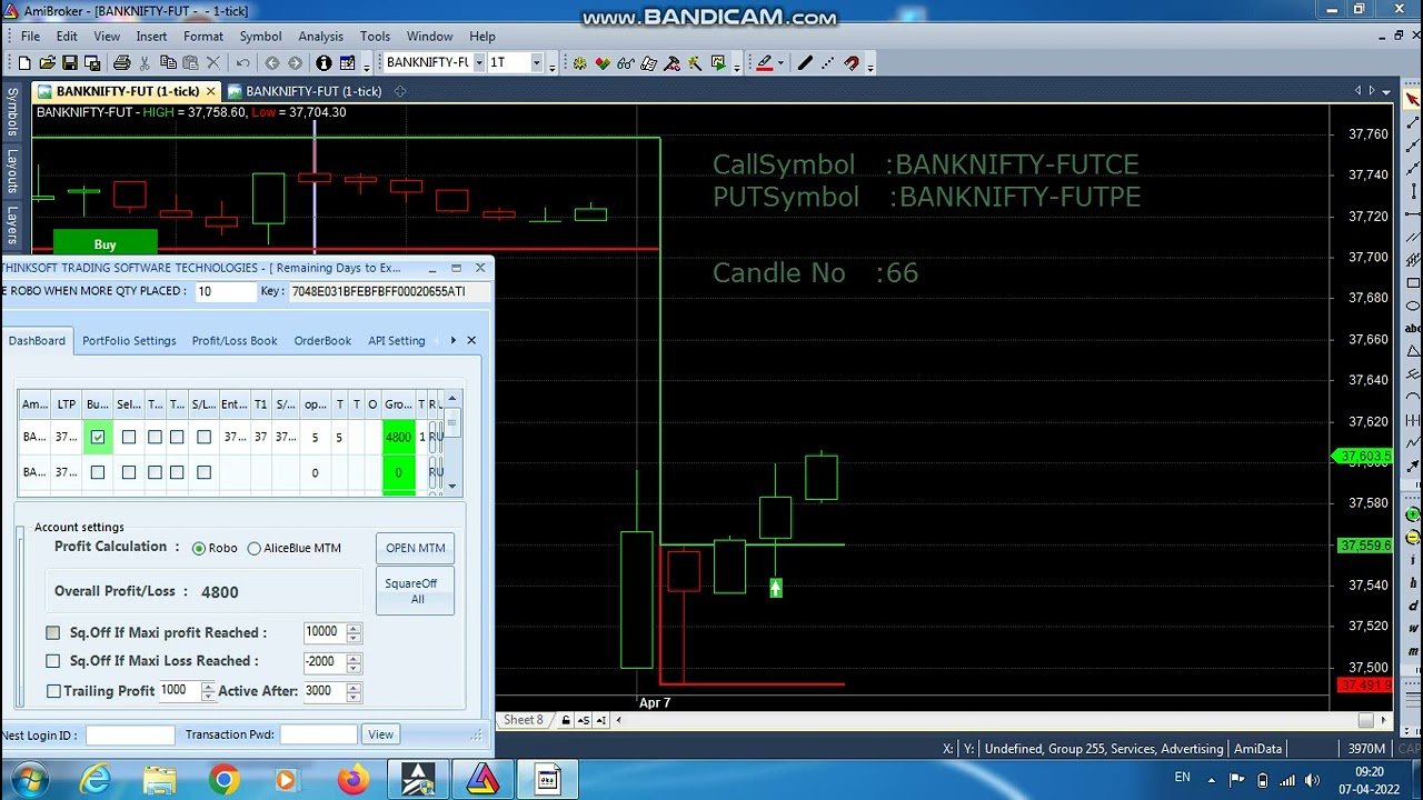 BANKNIFTY OPTION ROBO TRADING 07 APRIL 22 .5LOT TODAY PROFIT RS.10000