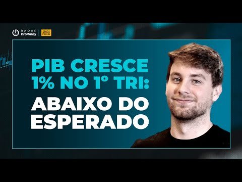 PIB do Brasil cresce 1% no 1º Tri, abaixo das expectativas; BIDI11: reorganização societária avança