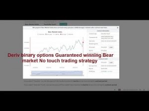 Deriv binary options Guaranteed winning Bear market No touch trading strategy