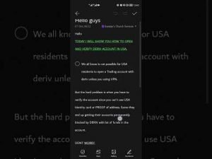 How to verify DERIV account in USA.