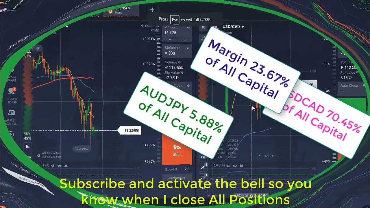 [Opening Positions Buy 5.9% $AUDJPY & Sell 70% $USDCAD] Real Account IQoption | #Stressless #Trading