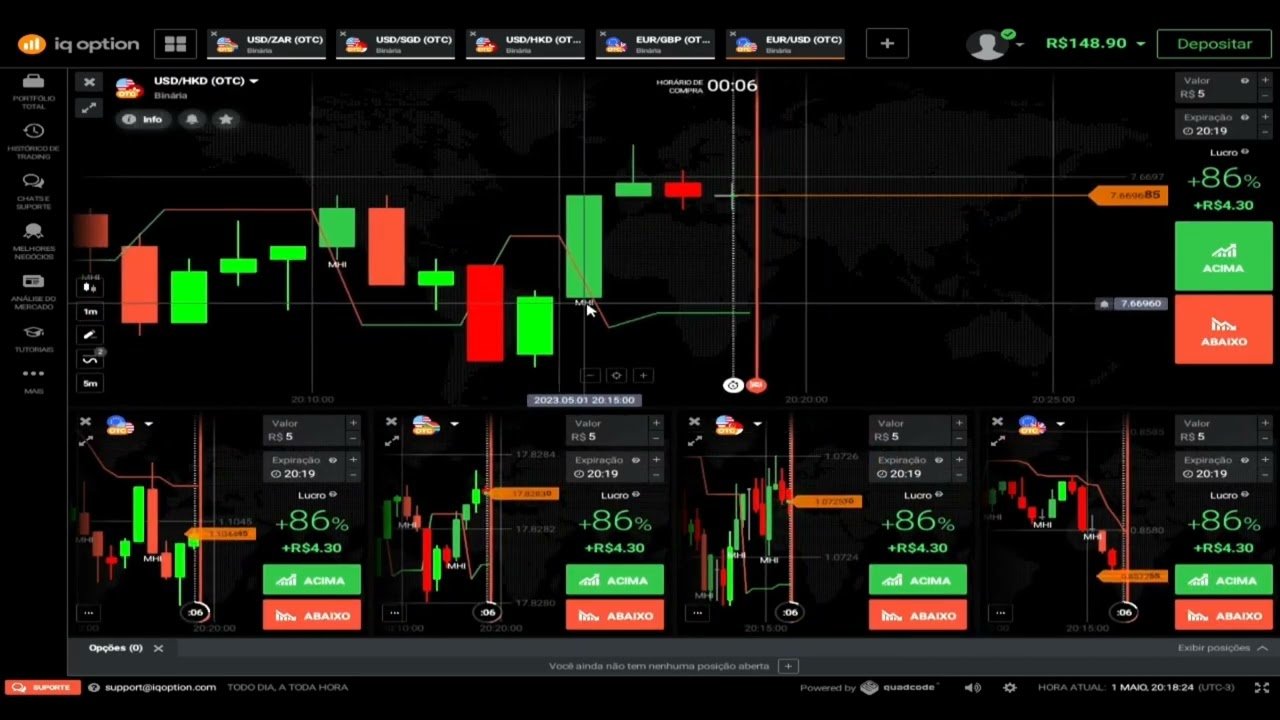 executando a estratégia MHI na conta real, IQ OPTION, de 136 para 150