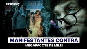 Polícia e manifestantes contra megapacote de Milei entram em confronto na Argentina