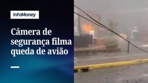 Câmera de segurança gravou momento da queda de avião