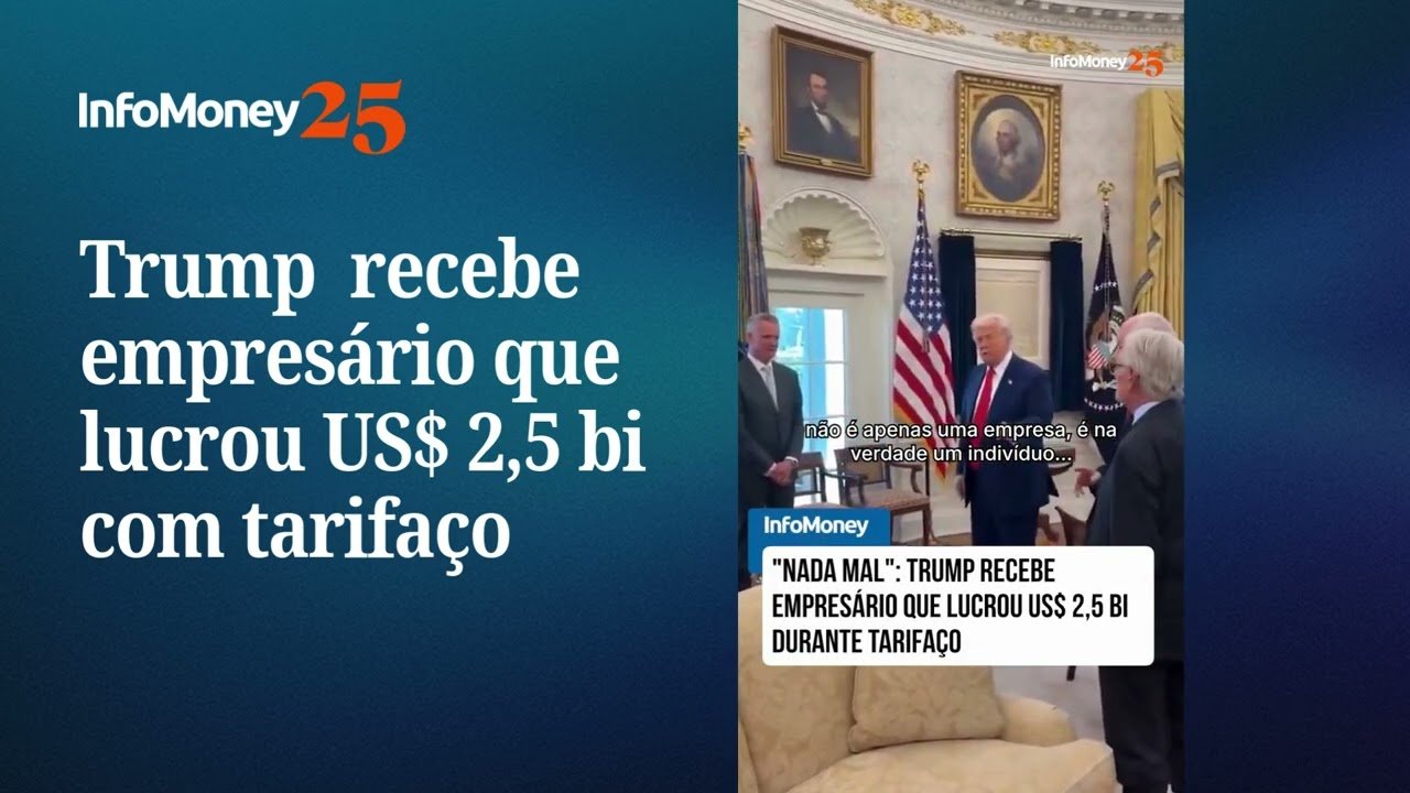 Trump recebe empresário que lucrou US$ 2,5 bi com tarifaço | InfoMoney News