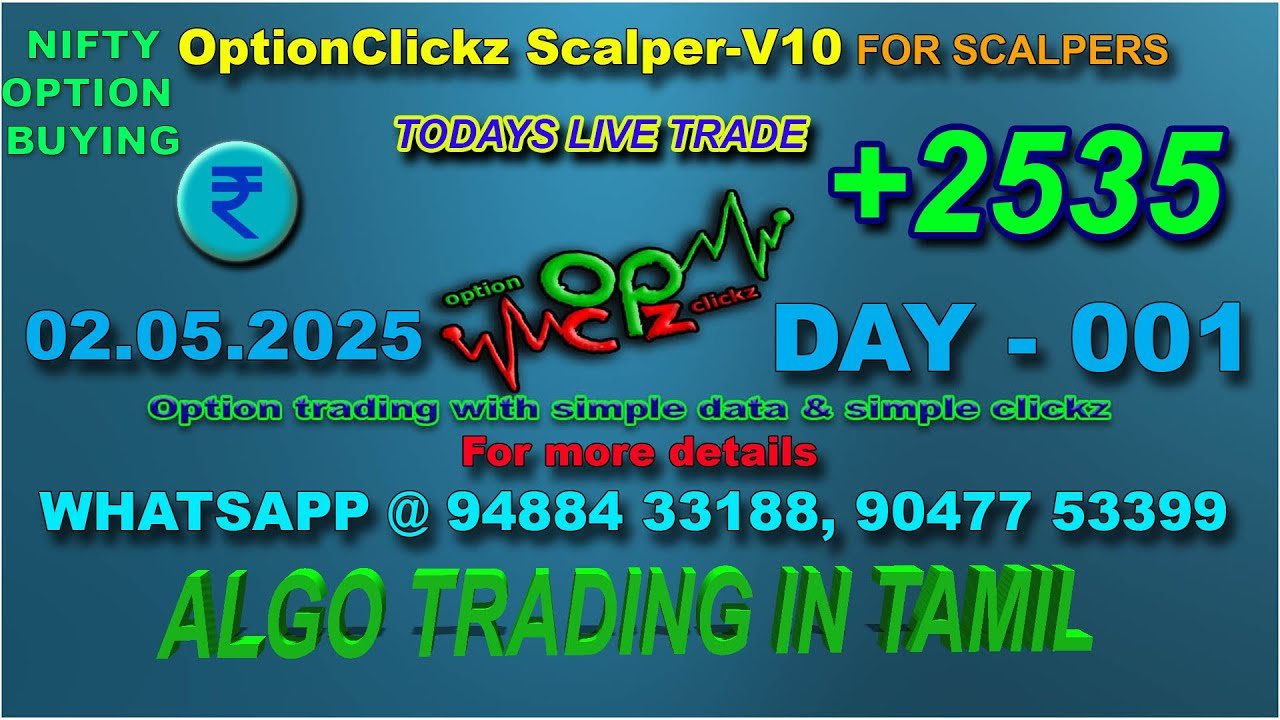 02.05.2025 ROBO/ALGO TRADING IN NIFTY OPTION BUYING SCALPING IN OUR BREAKOUT STRATEGY DAY01