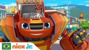 Blaze e os Monster Machines | Blaze Robô Salva Axle City! | Nick Jr. em Português