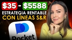 Estrategia Rentable de Pocket Option con Líneas S&R | Opciones Binarias Para Principiantes