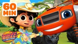 Blaze & Kid Cowboy’s Sticky Rescues & Stinky Races! 🍊🦨 | 1 Hour | Blaze and the Monster Machines