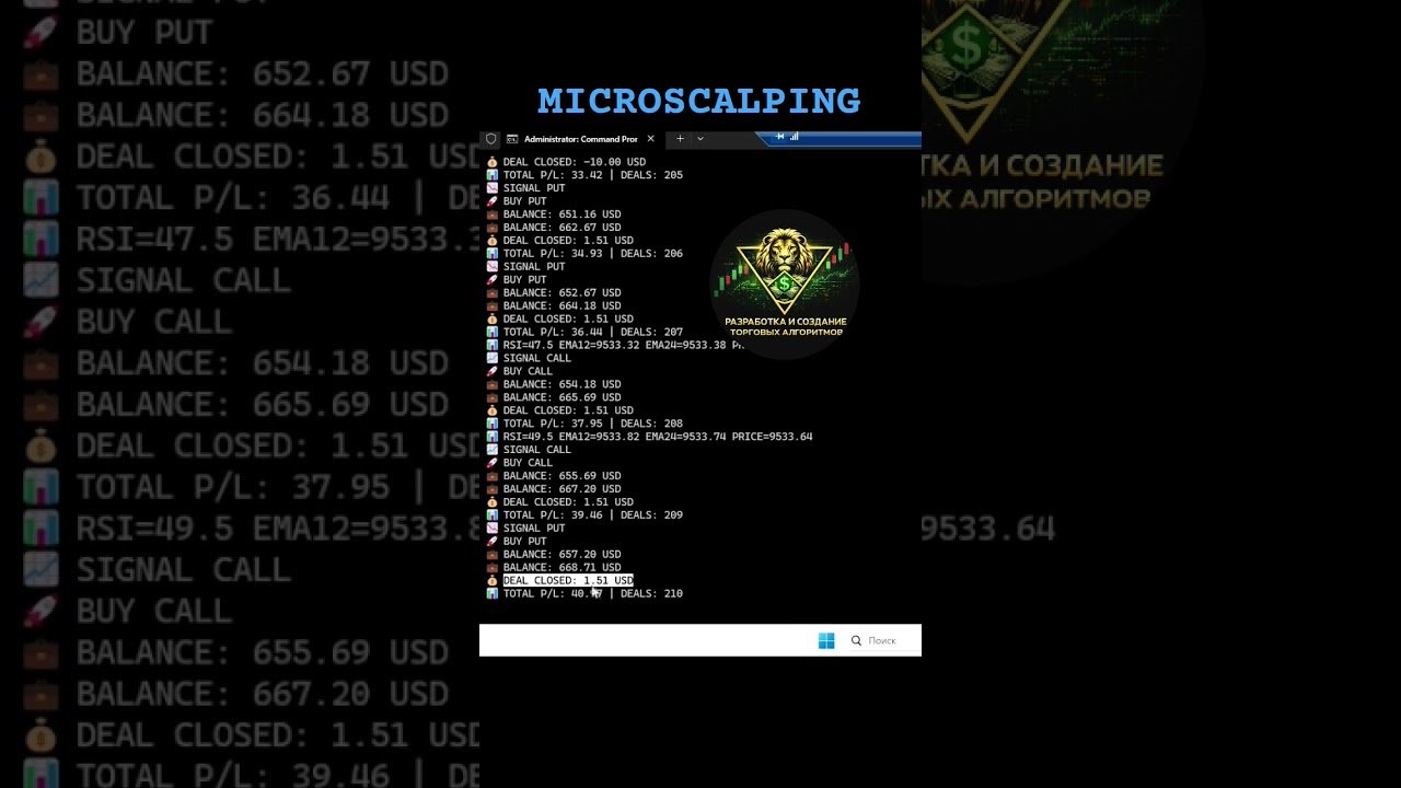 Алгоритмы автоматизации торговли. Скальпинг бот. #deriv #bot #trading #scalping #investing