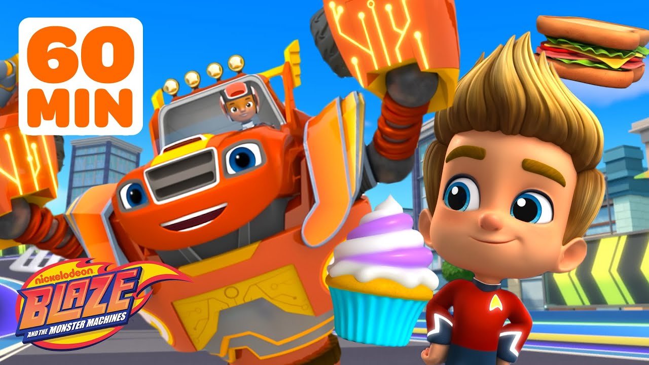Blaze & Star Trek Scouts Epic Food Rescue Missions! 🍕🌮 | 60 Minutes | Blaze and the Monster Machines