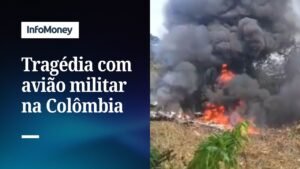 Avião militar cai na Colômbia com mais de 100 soldados a bordo | InfoMoney News
