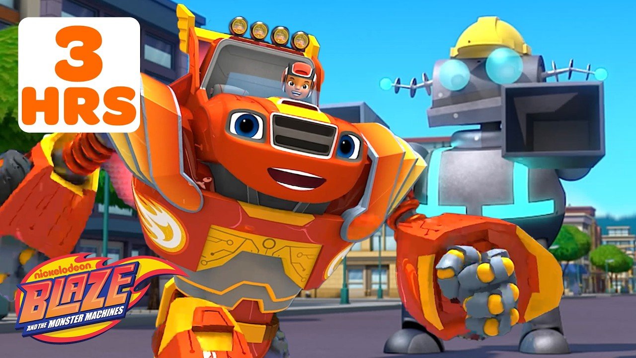 Blaze’s Robot Transformations & Crusher Builds Robots! 🤖 | 3 Hours | Blaze and the Monster Machines