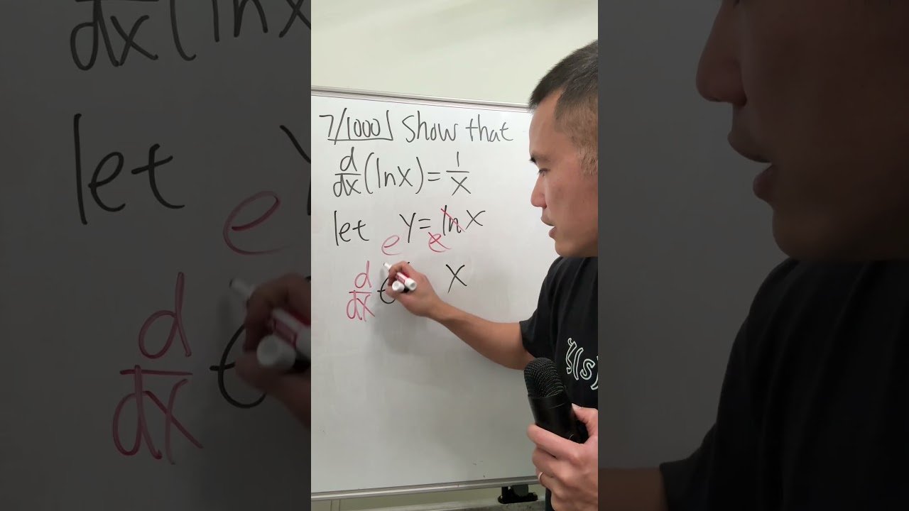 7/1000, why is the derivative of ln(x) equal to 1/x, calculus 1