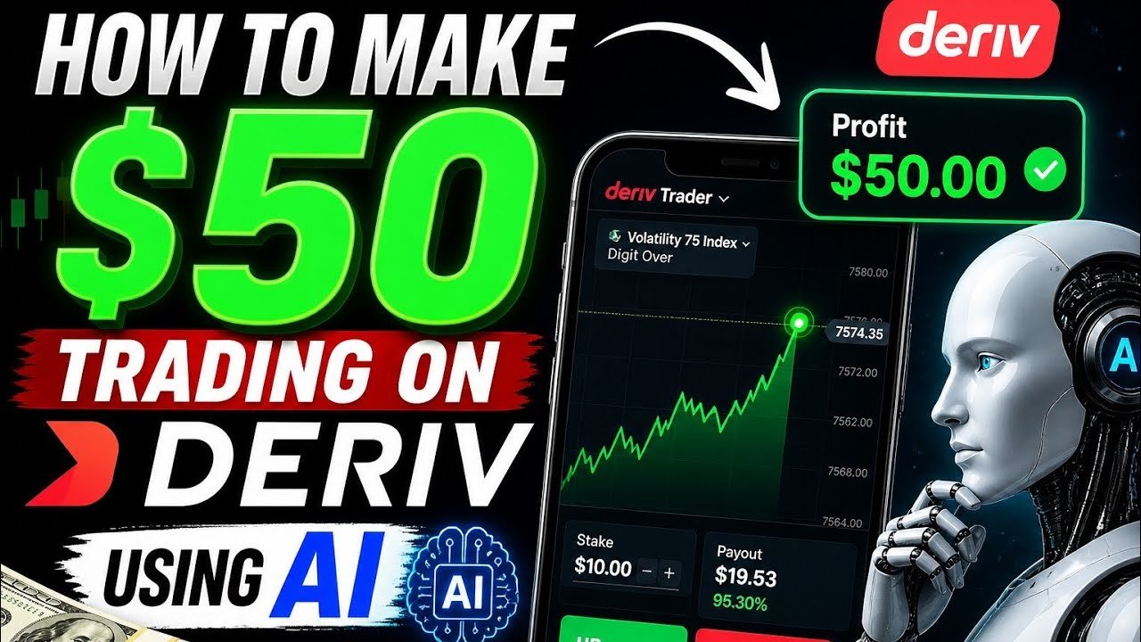 How to make $50 trading on Deriv using Ai