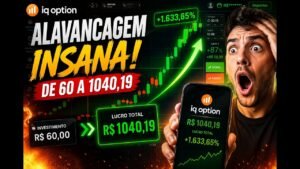 💰 Estratégia INSANA R$60 virou R$1040 IQ Option