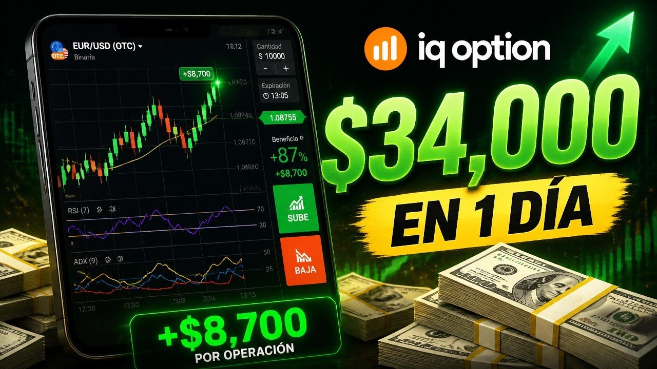 34mil DOLARES en un dia La Estrategia de IQ Option que Me Hizo Ganar $34,000