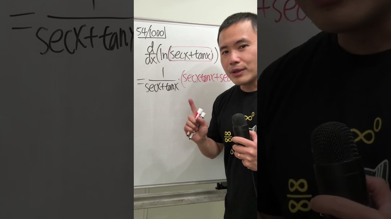 54/1000, derivative of ln(sec(x)+tan(x)), calculus 1