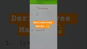 Derivatives Maths 🔢
