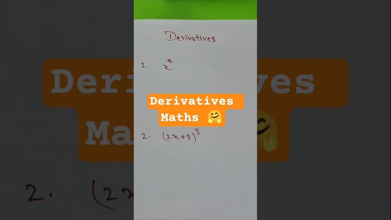 Derivatives Maths 🔢