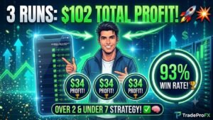 3 RUNS, $102 TOTAL PROFIT! 🚀 Simple Deriv “Over 2 & Under 7” Trading Strategy!