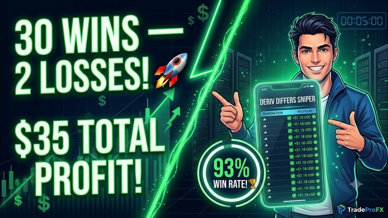 30 WINS, 2 LOSSES! 🚀 How This Deriv Differs Bot Snipes Profits After a Loss!