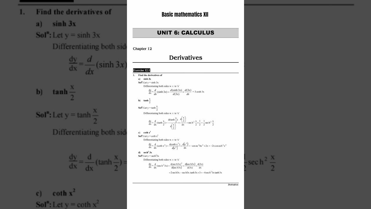 Class 12 NEB basic mathematics derivative exercise 12.1 solution #arithmetic #guidedmath #mathlogic