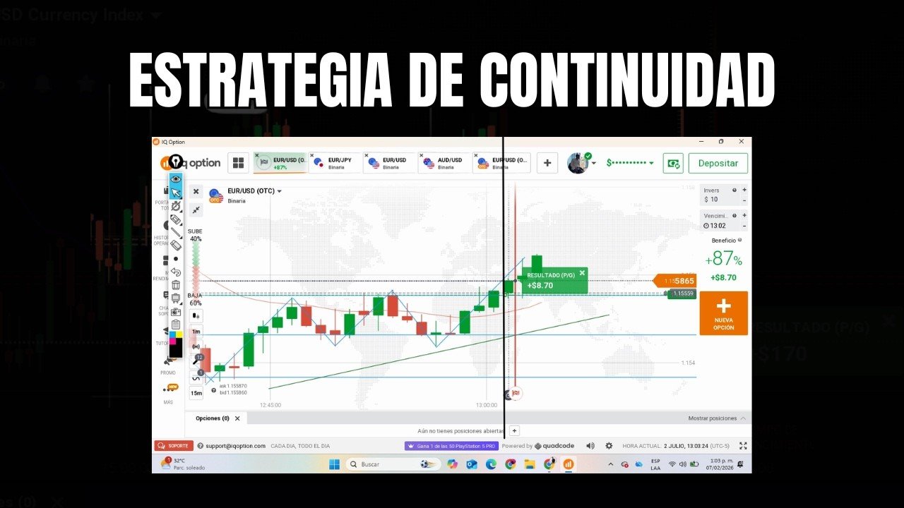 Continuidad Estrategia en Opciones Binarias