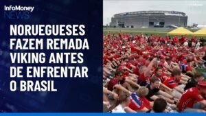 Noruegueses fazem remada viking antes de enfrentar o Brasil