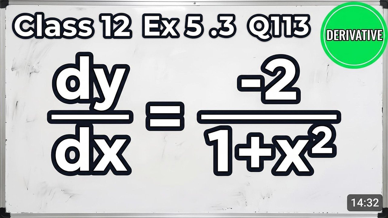 Class 12 Maths Ex 5.3 Q13 | Derivative of cos⁻¹(2x/1+x²) | NCERT Solution