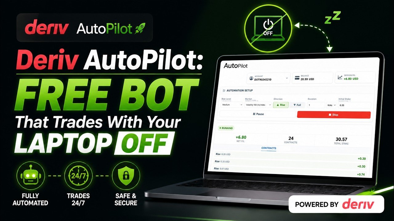 Deriv AutoPilot : Free Bot That Trades With Your Laptop OFF