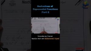 Derivative of Exponential Function | Differentiation Trick | 12th Class Math #Shorts