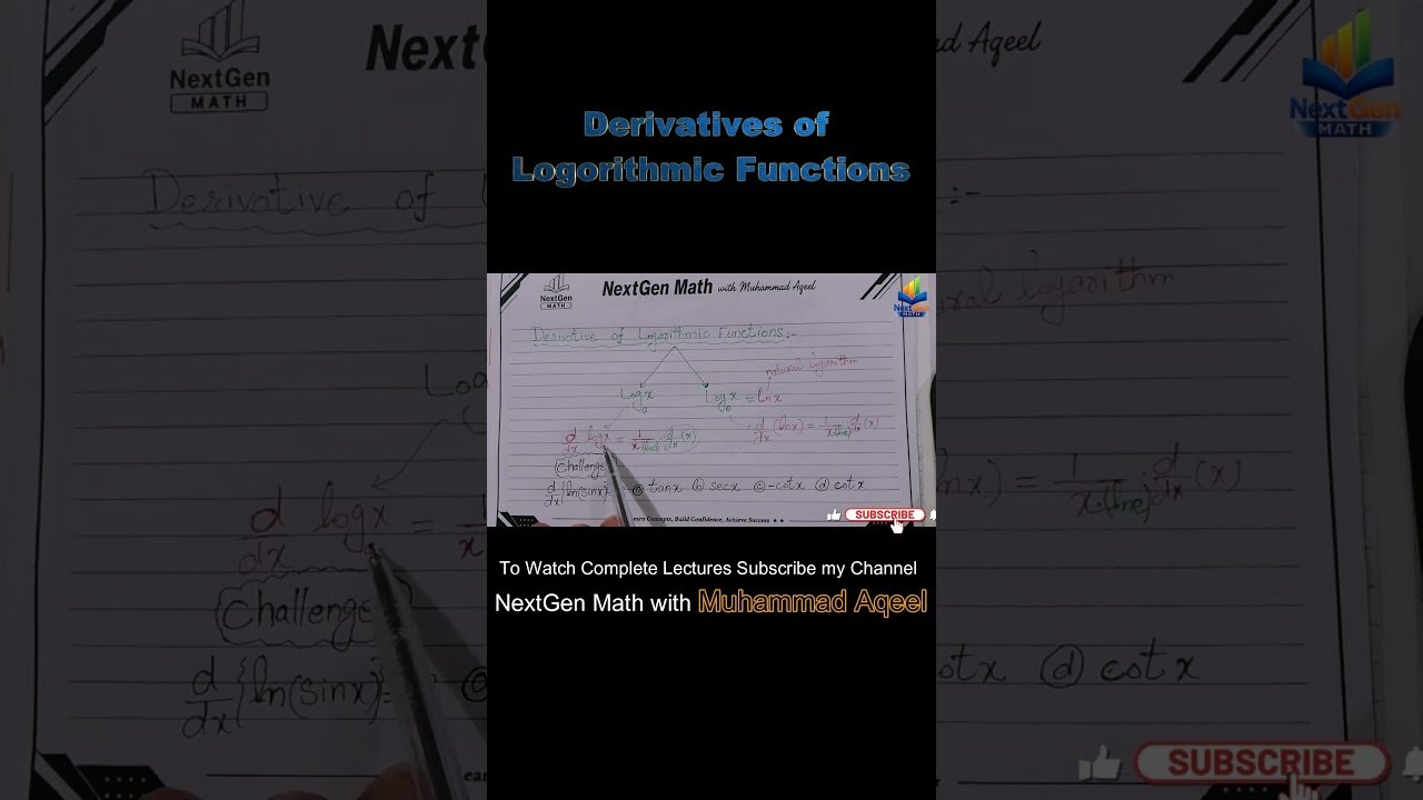 Derivative of Logarithmic Function | Easy Trick | 12th Math